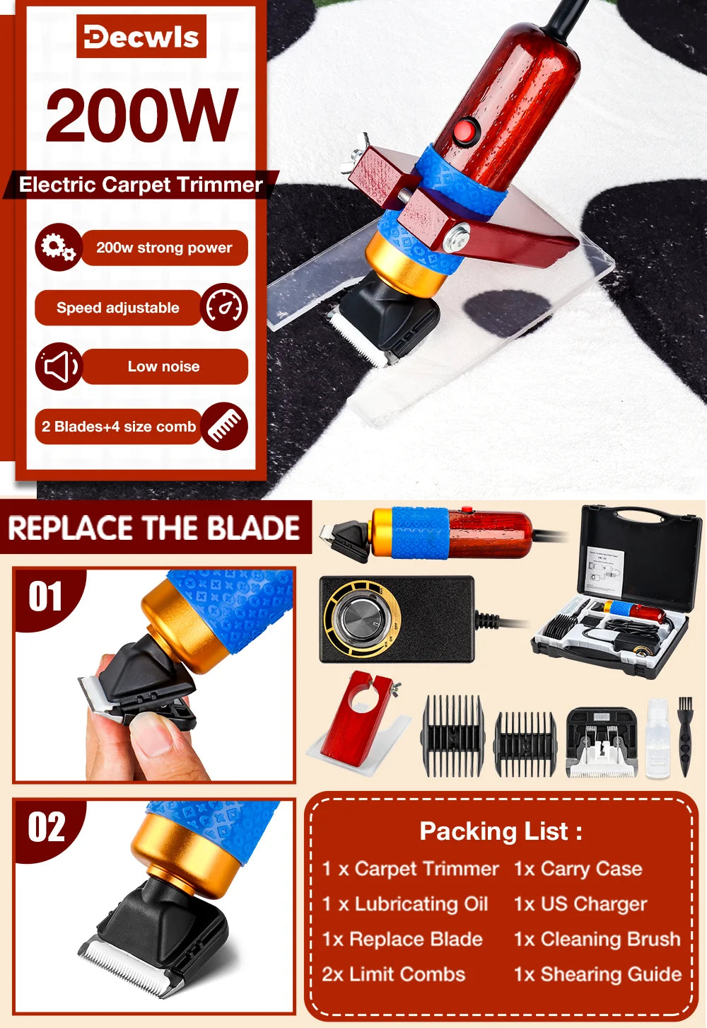Temps Detir 200W Electric Scissors For Tufted Carpets