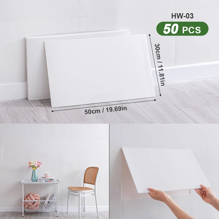 3D Self Adhesive Peel and Stick Wall Tiles 50 Pieces