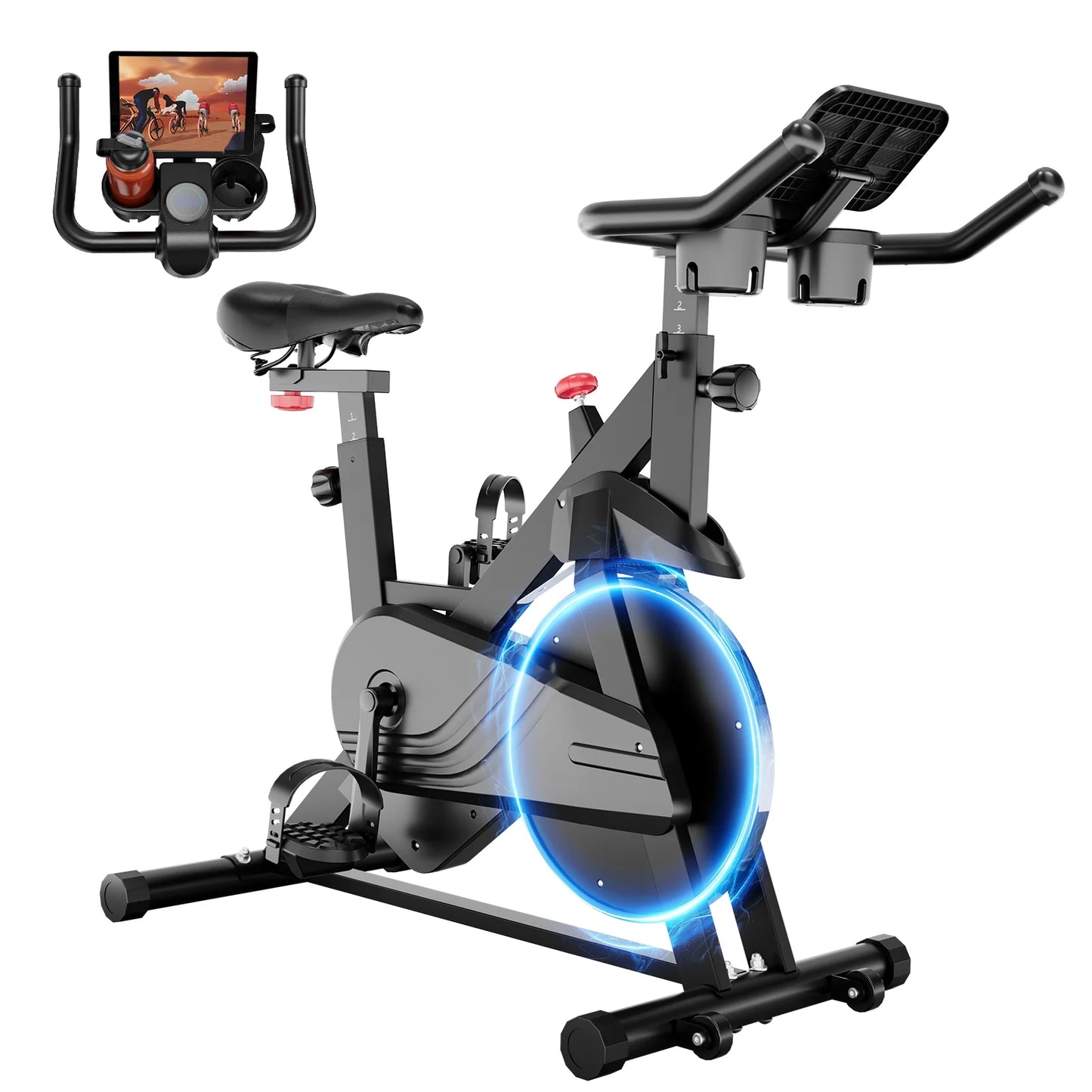Superun Exercise Bike With Bluetooth Connectivity And Adjustable Armrest Comfort