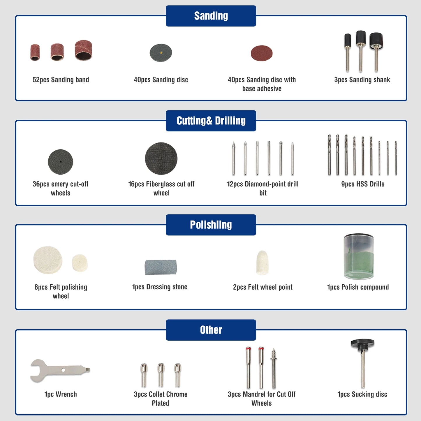 WORKPRO 276-piece Rotary Tool Accessories Kit