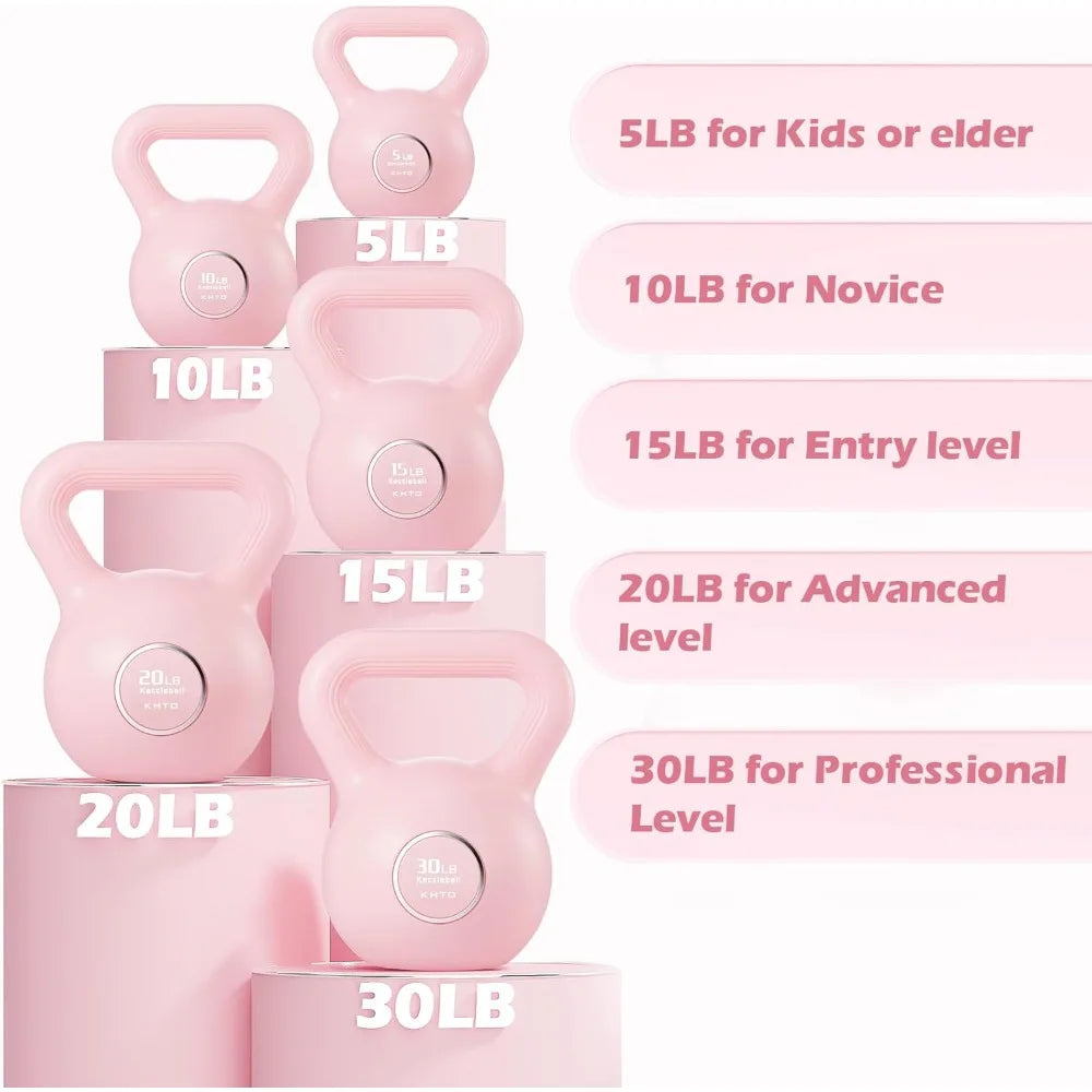 Kettlebells Fitness Exercise Set For Strength Training Durable Plastic Construction
