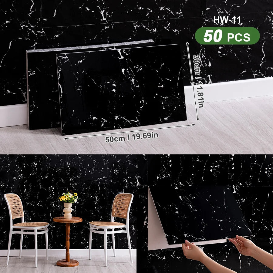 3D Self Adhesive Peel and Stick Wall Tiles 50 Pieces