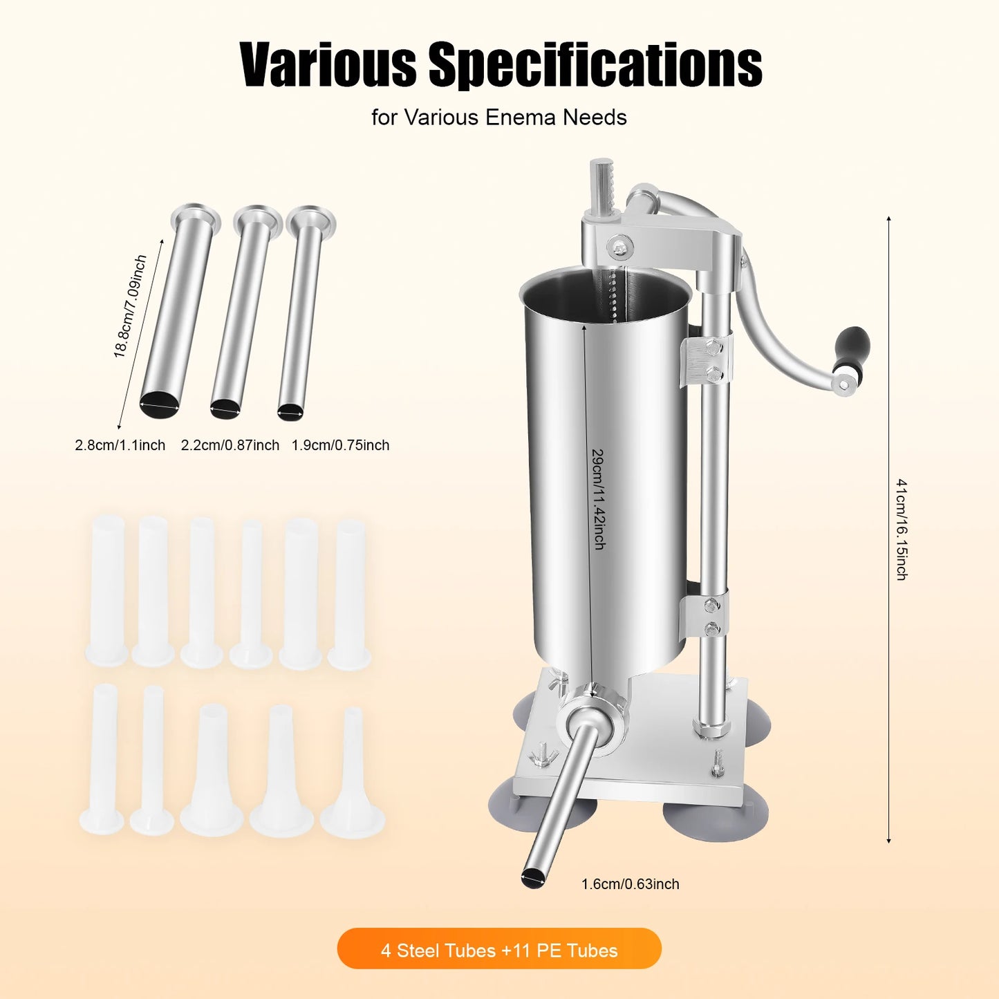 3L/6lbs　Stainless Steel Sausage Maker Filling Sausage Filler Meat Tools