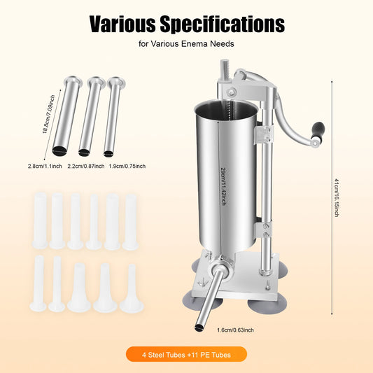 3L/6lbs　Stainless Steel Sausage Maker Filling Sausage Filler Meat Tools