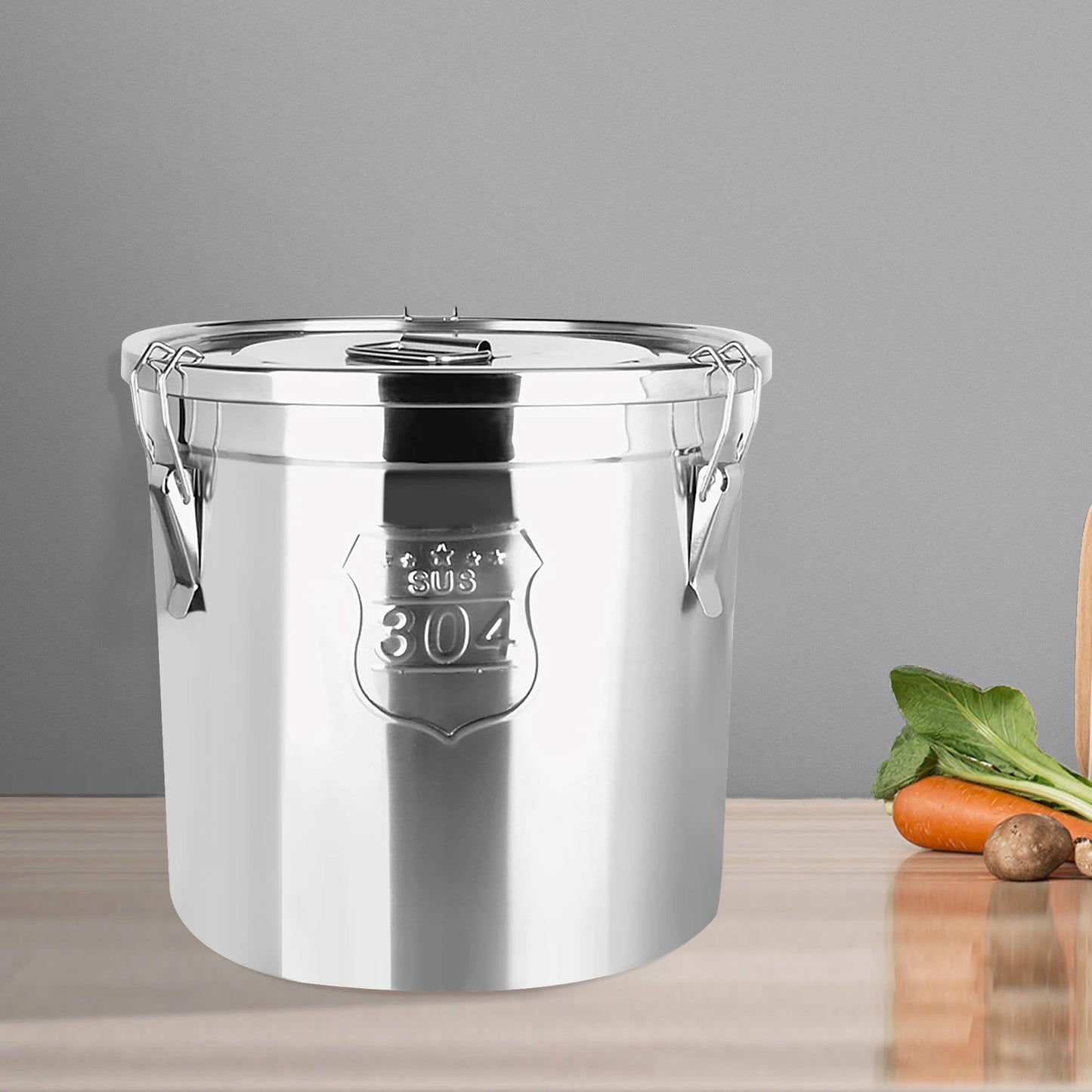 6L stainless steel rice bucket,，