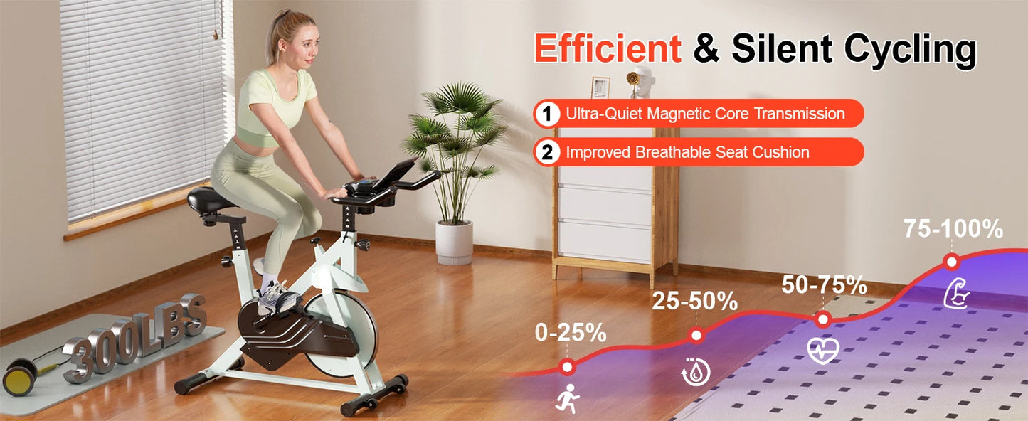 Superun Exercise Bike With Bluetooth Connectivity And Adjustable Armrest Comfort