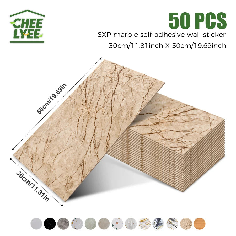 3D Self Adhesive Peel and Stick Wall Tiles 50 Pieces