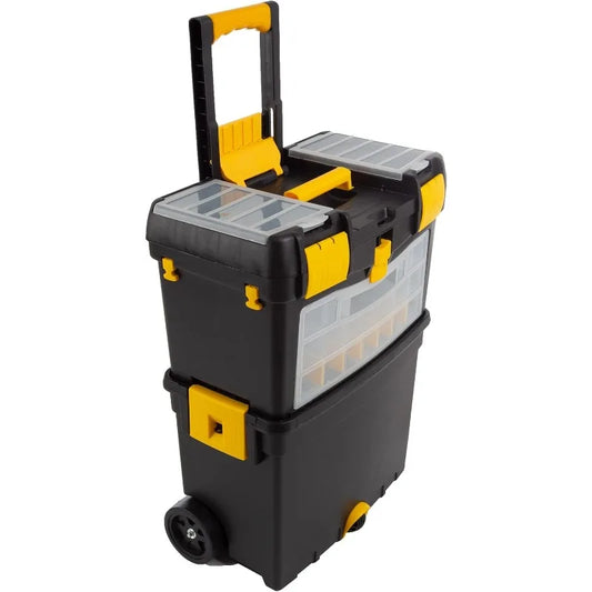 Rolling Tool Box with Wheels and Removable Organizer