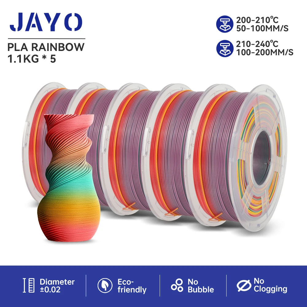 JAYO PLA/PETG/ABS/TPU/PLA plus/PLAMeta 5 Rolls