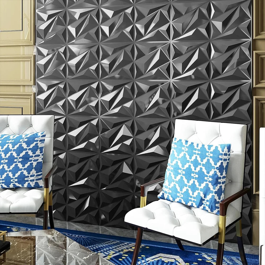 Shunmaii 3D Wall Panel Diamond Pattern PVC Wall Covering