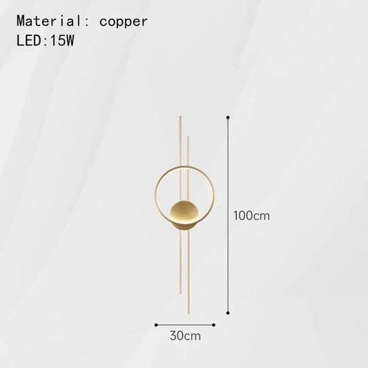 Enerlord Nordic Copper LED Wall Light Fixture Modern