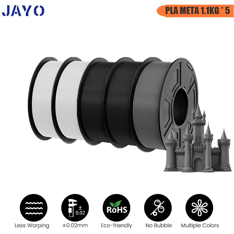 JAYO PLA/PETG/ABS/TPU/PLA plus/PLAMeta 5 Rolls