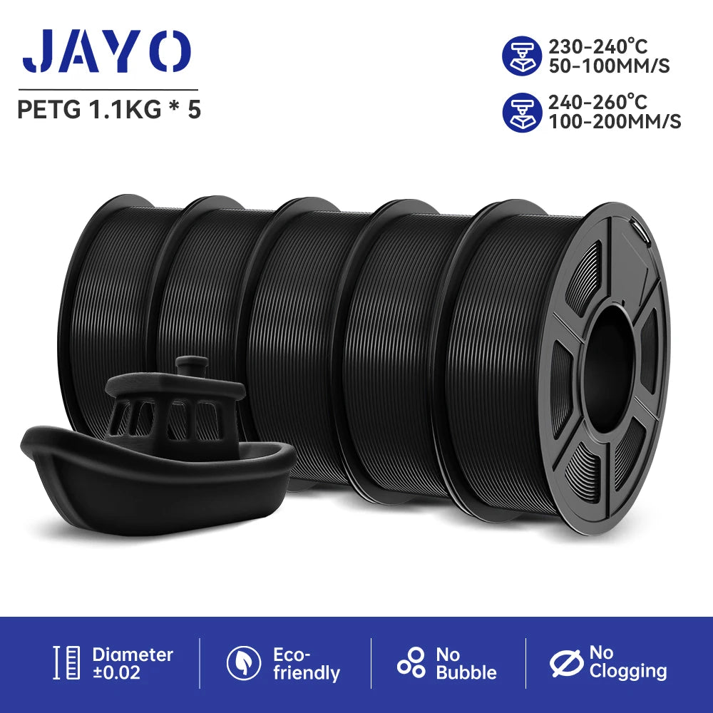 JAYO PLA/PETG/ABS/TPU/PLA plus/PLAMeta 5 Rolls