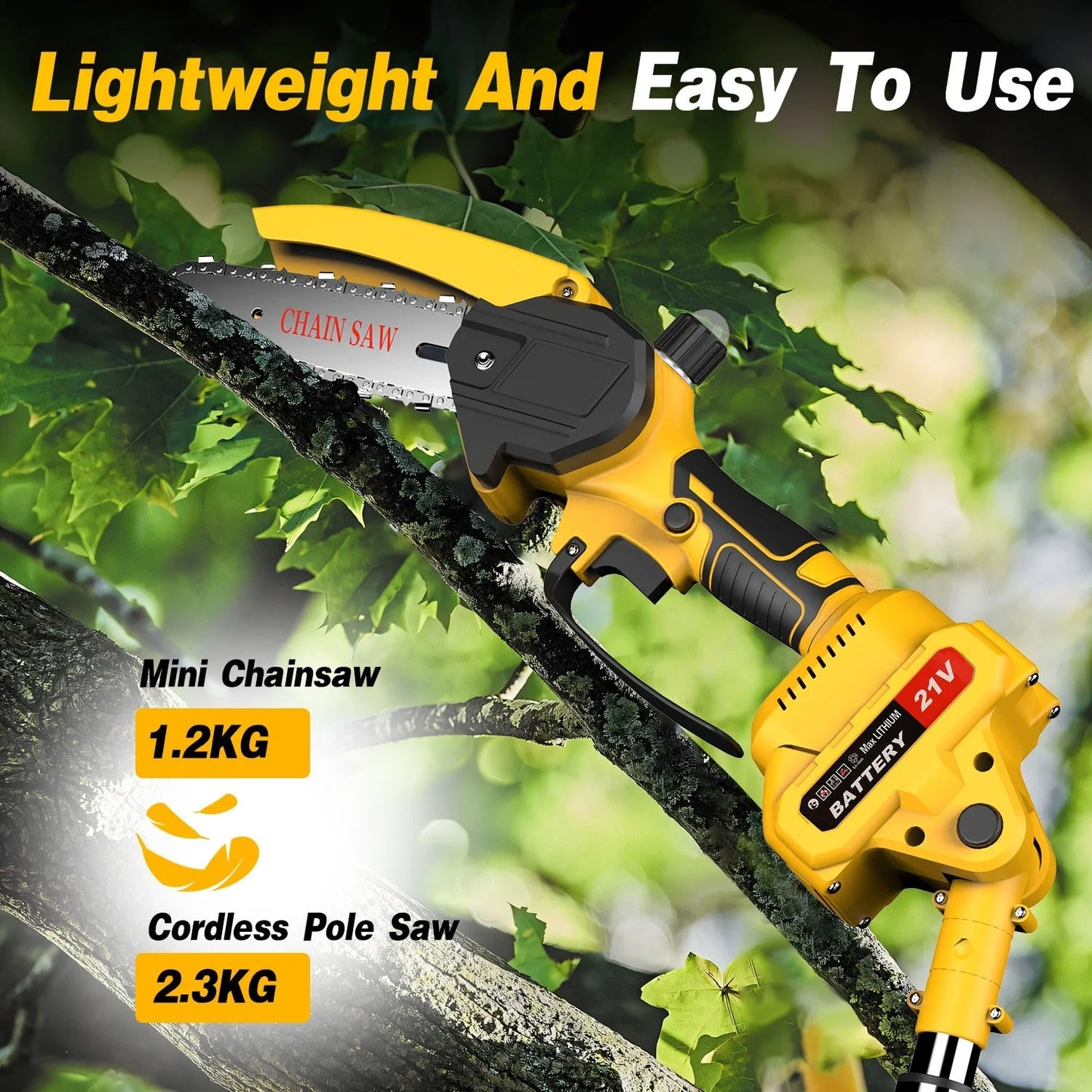2 In 1 Brushless Electric Telescoping Pole Saw Garden Tool