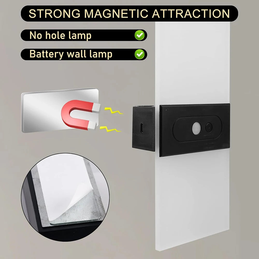Two-Pack Wireless LED Wall Lamps Dimmable Self-Contained