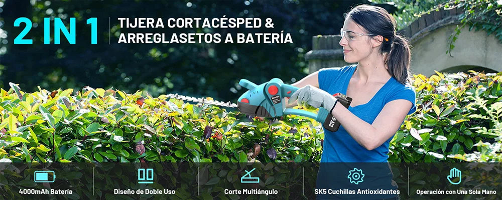 SEESII 2 IN 1 Cordless Hedge Trimmer