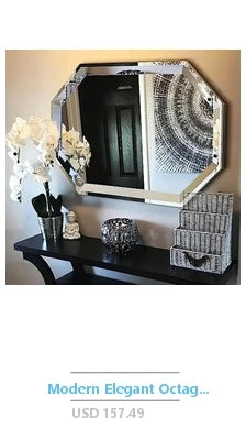 4 Pcs Square Silver Mirror Wall Decor Set 1.2 Inch