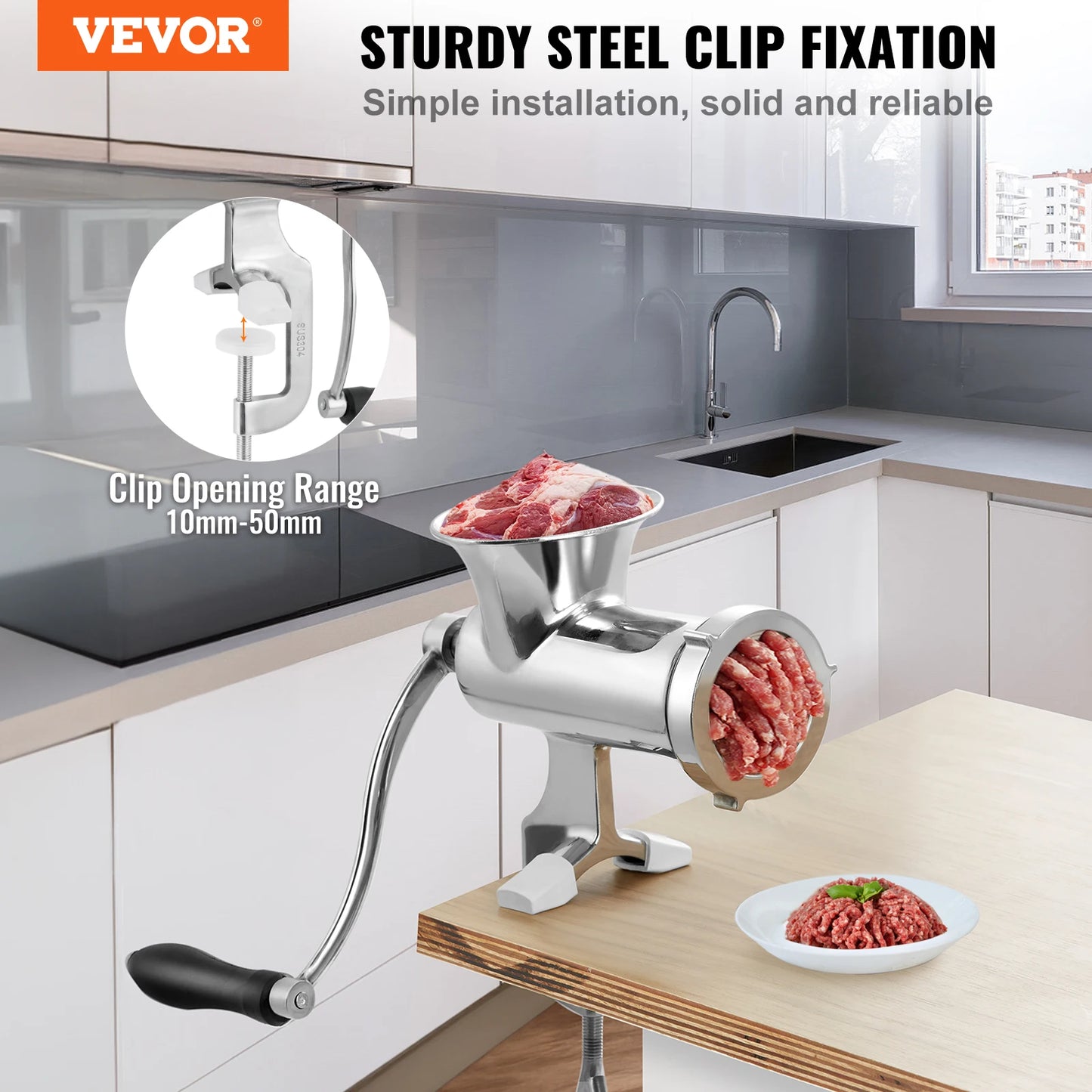 SucceBuy Manual Meat Grinder Stainless Steel Caliber 12