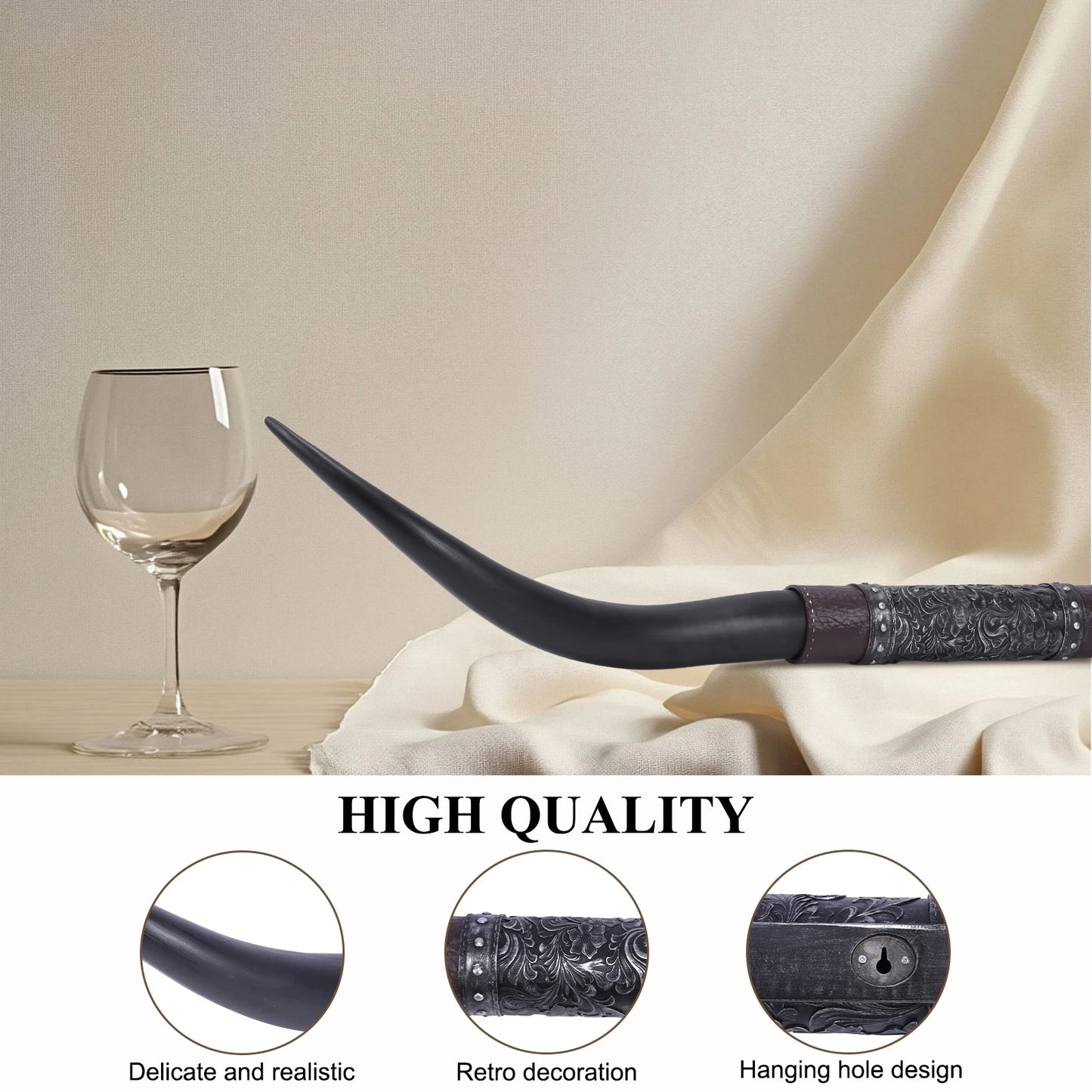 Alloet Horns Resin Wall Decor Rustic Farmhouse Style Statement