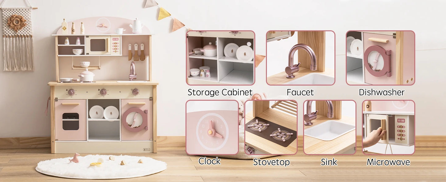 ROBOTIME Wooden Modern Style Play Kitchen