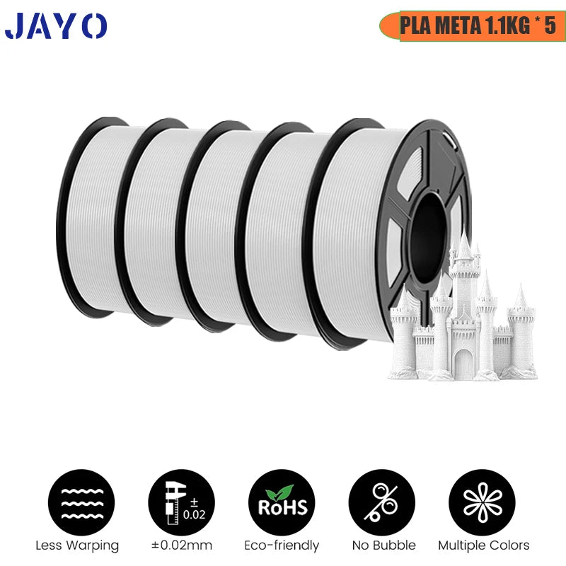 JAYO PLA/PETG/ABS/TPU/PLA plus/PLAMeta 5 Rolls