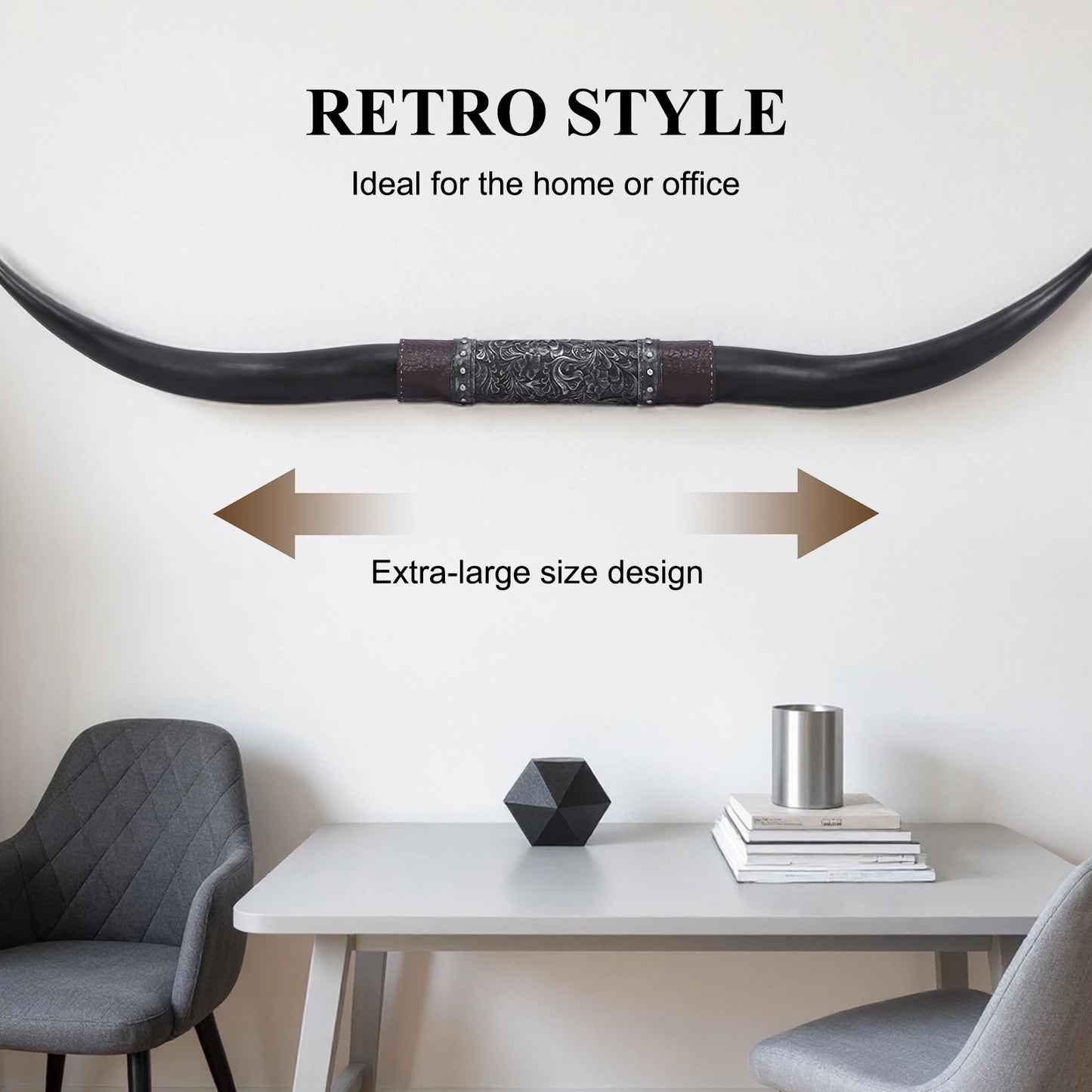 Alloet Horns Resin Wall Decor Rustic Farmhouse Style Statement