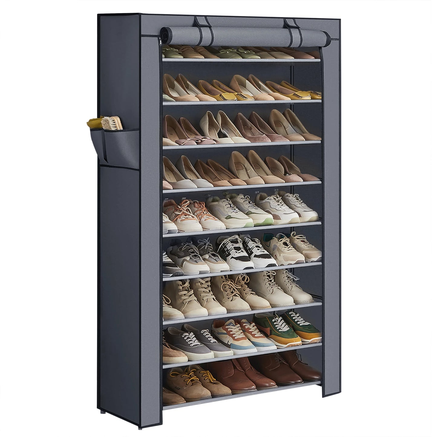 SONGMICS Shoe Rack, 9 Tier Shoe Organizer with Nonwoven Fabric Cover