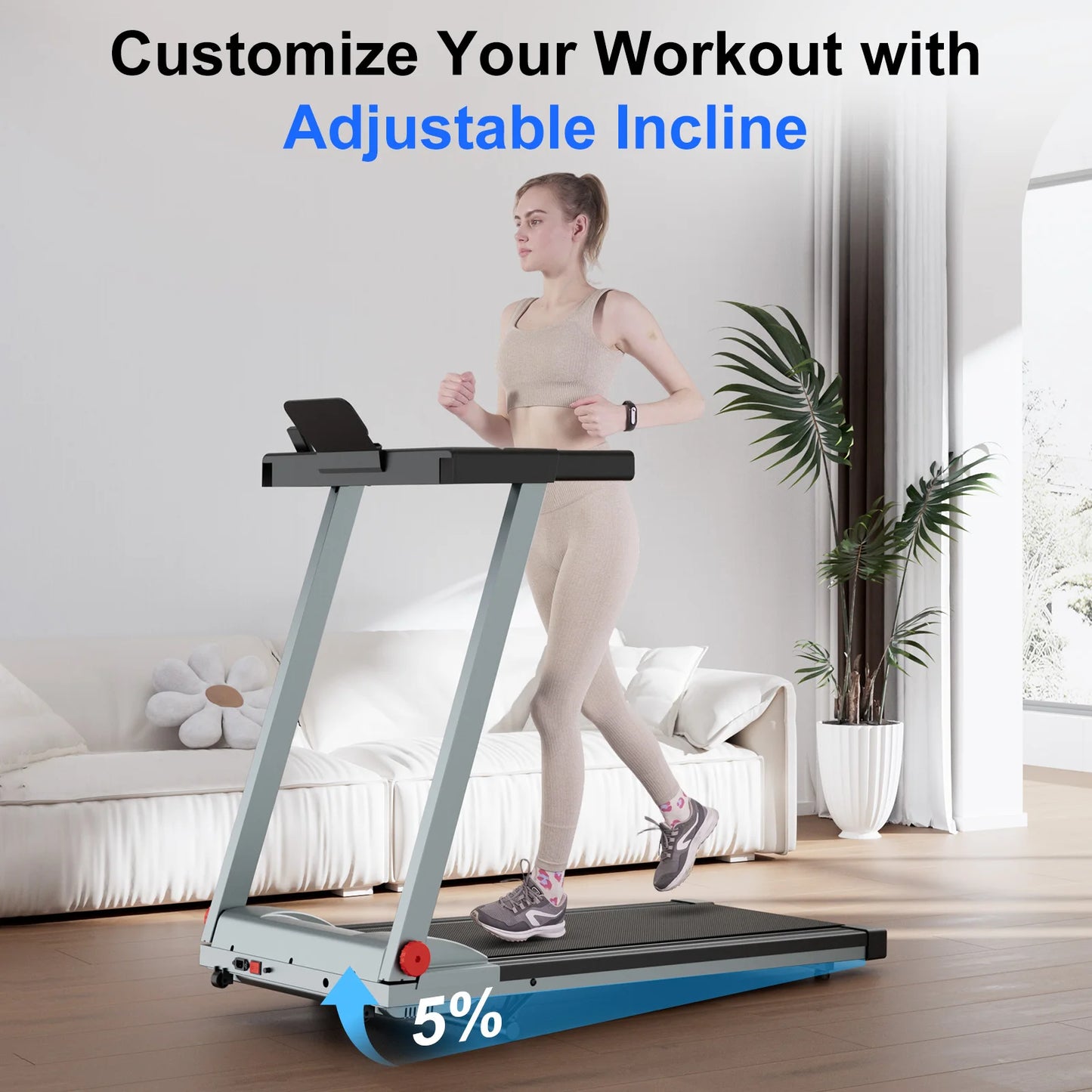 Driving Power 3.0 HP Treadmill With Adjustable Incline PerformanceEnhancementModule