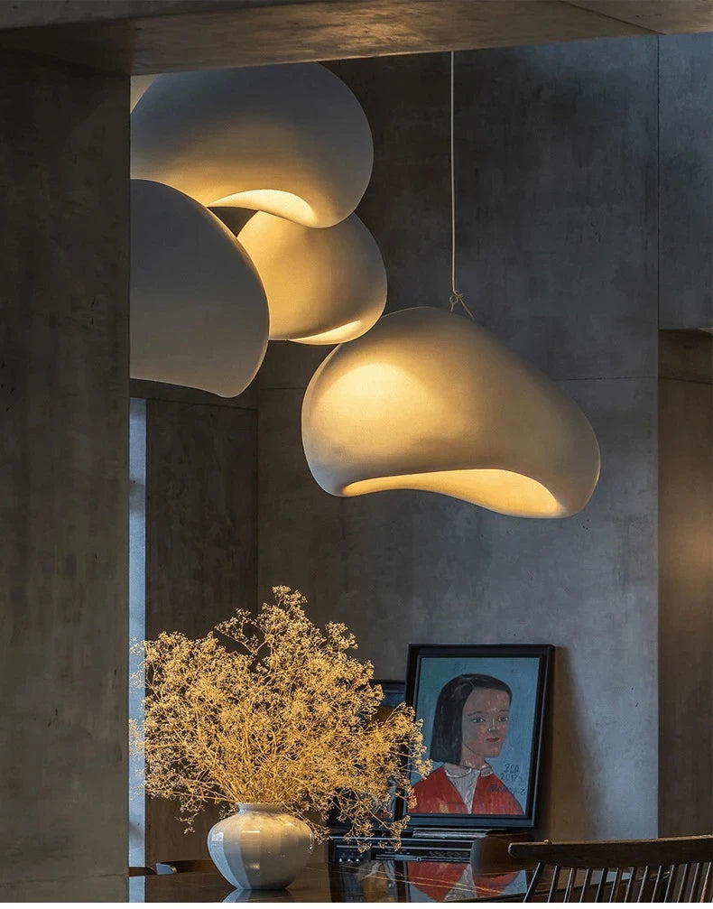 Modern E27 Pendant Lights Wabi Sabi Dining Table Ceiling Chandelier