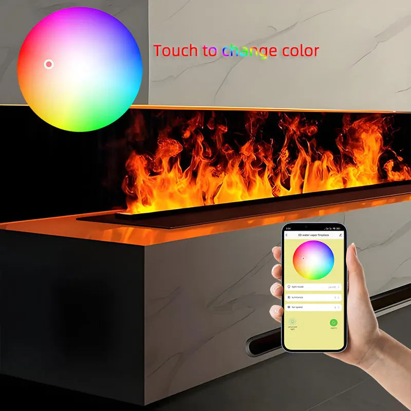 App Remote Control 3D Water Vapor Fireplace