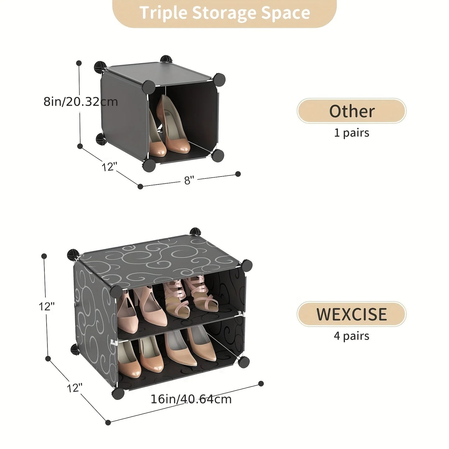 Space-saving Tower Shoe Rack