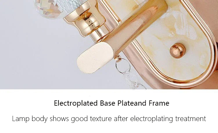 Modern Minimalist Crystal Bedside Wall Sconce Lamp In Iron Finish For Bedroom Or Living Room