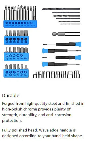 DEKO Drill Set: Tool Set with 8V Blue Cordless Drill