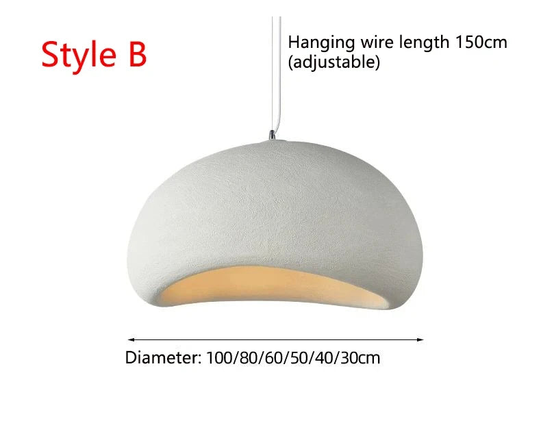 Modern E27 Pendant Lights Wabi Sabi Dining Table Ceiling Chandelier