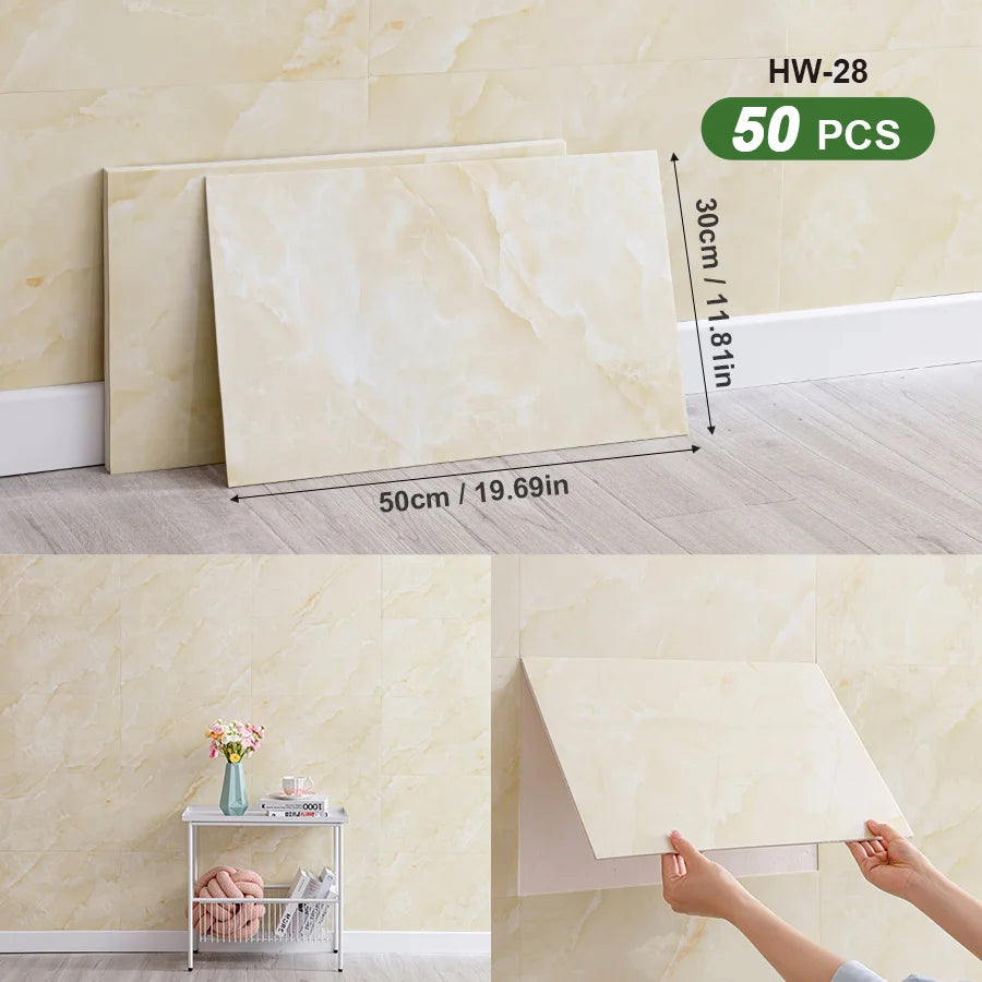 3D Self Adhesive Peel and Stick Wall Tiles 50 Pieces