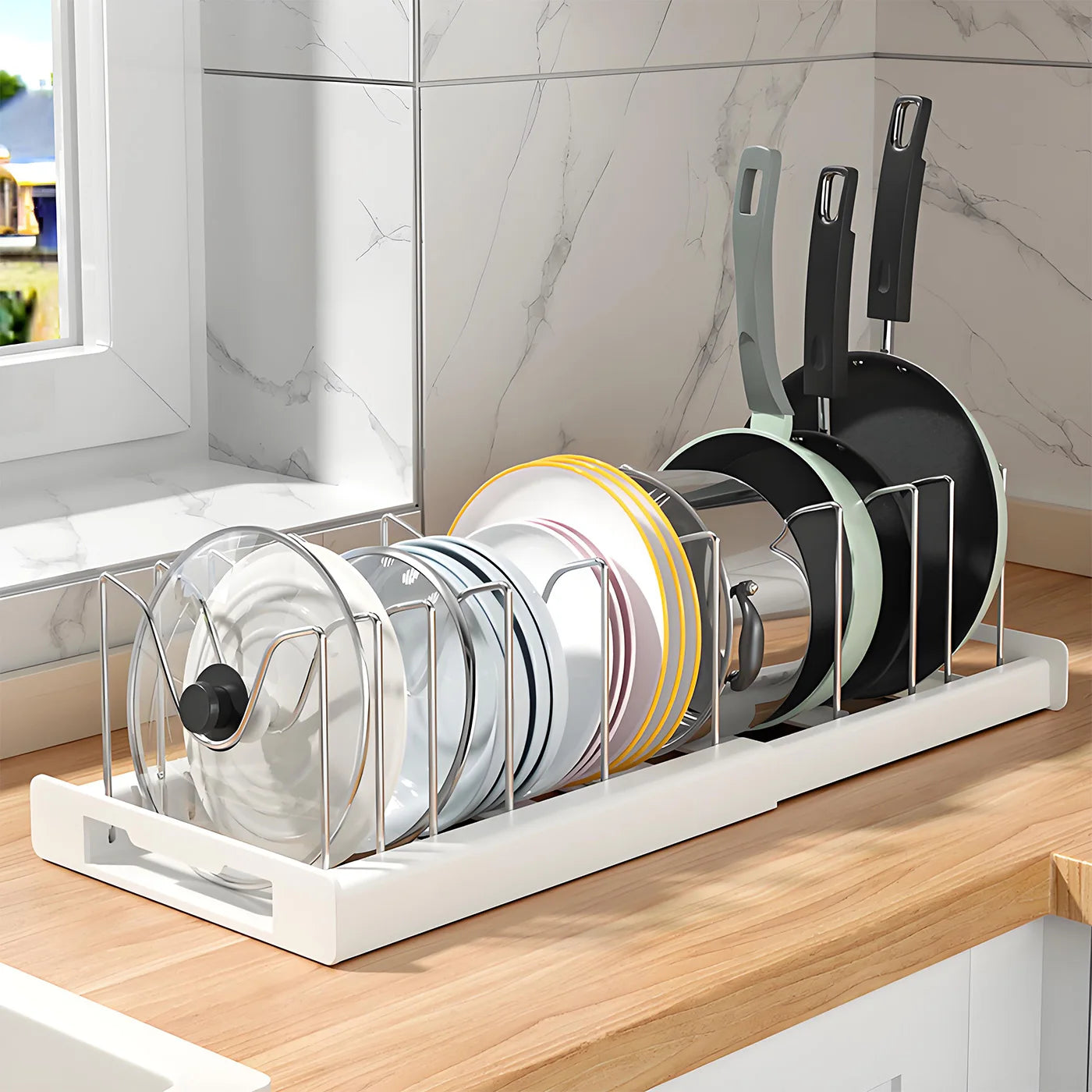 Feature Expandable Utensil Storage Rack