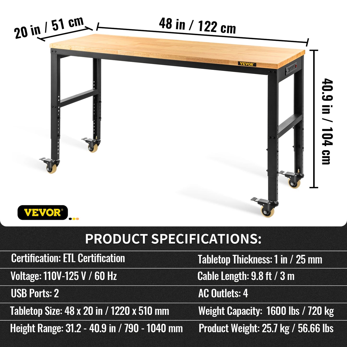 VEVOR Multi Adjustable Workbench