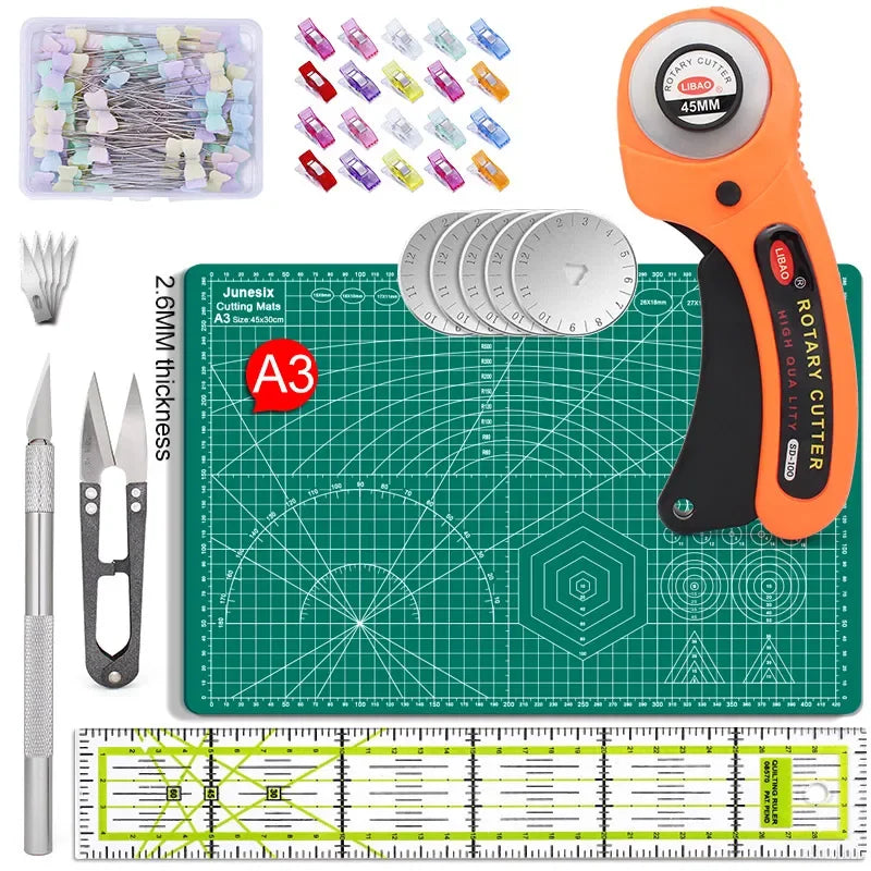 Icobbler Rotary Cutters Tool Set With Cutting Mats And Scissors