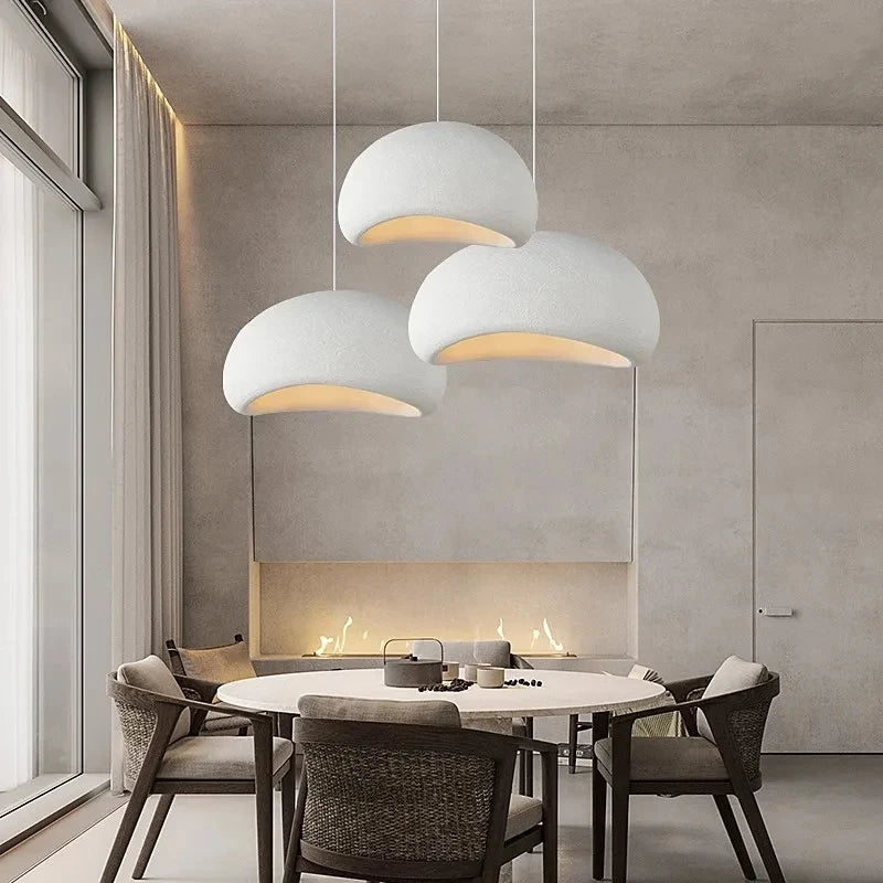 Modern E27 Pendant Lights Wabi Sabi Dining Table Ceiling Chandelier