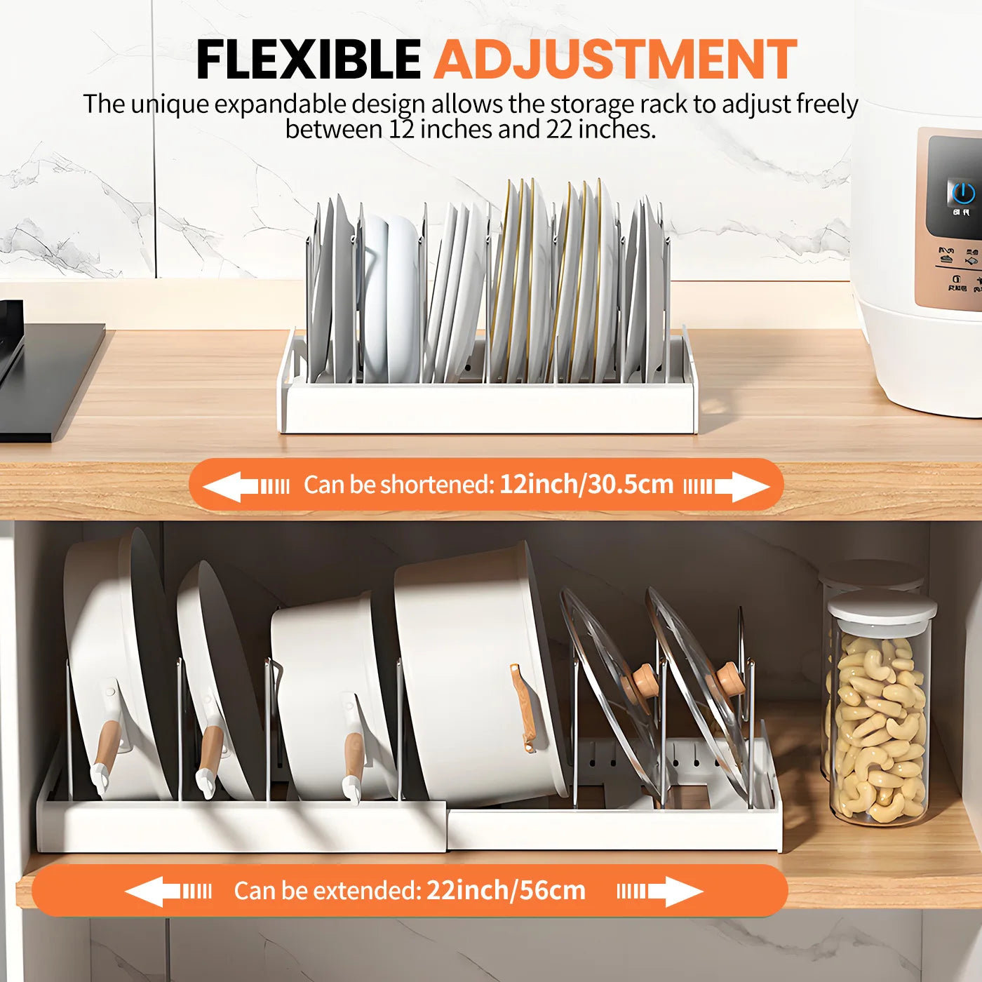 Feature Expandable Utensil Storage Rack