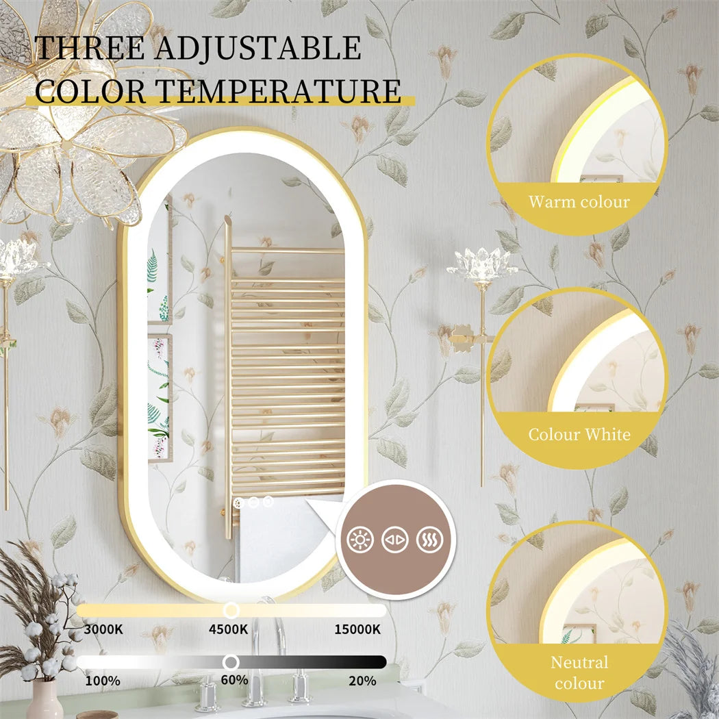 LUVODI Luxury Oval Led Illuminated Bathroom Mirror
