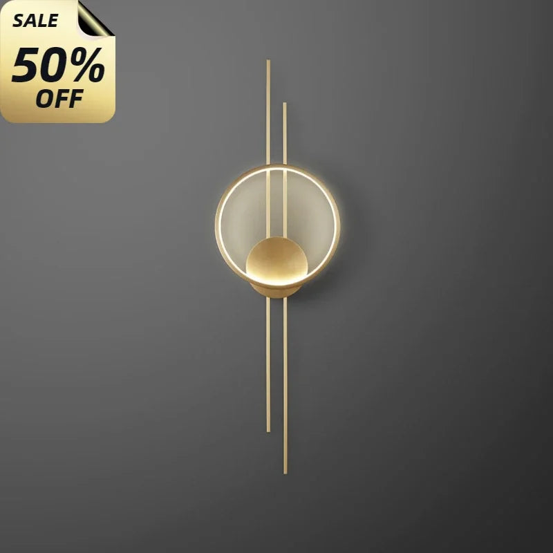 Enerlord Nordic Copper LED Wall Light Fixture Modern