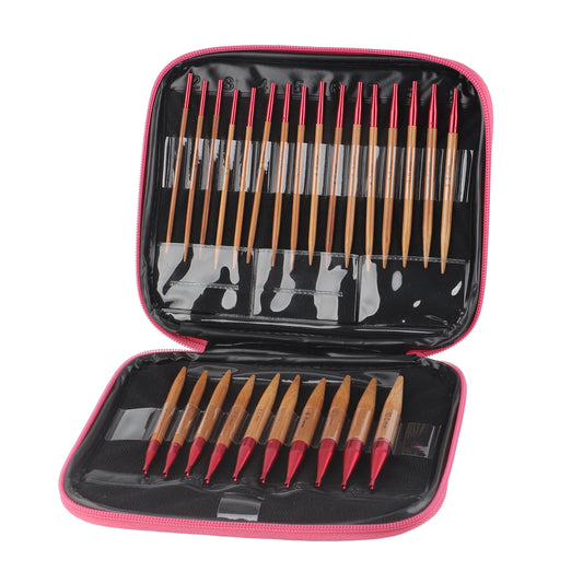 VGEBY Interchangeable Carbonized Bamboo Knitting Needles Set