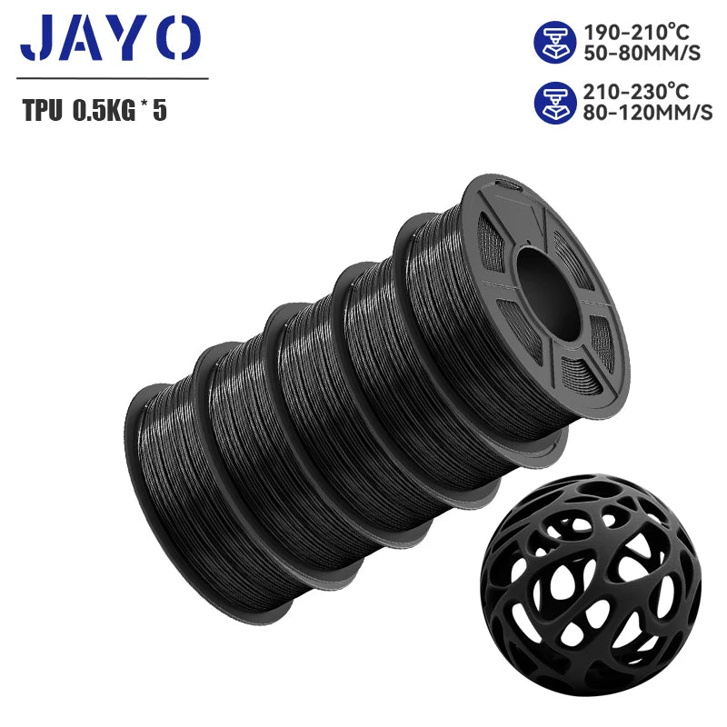 JAYO PLA/PETG/ABS/TPU/PLA plus/PLAMeta 5 Rolls