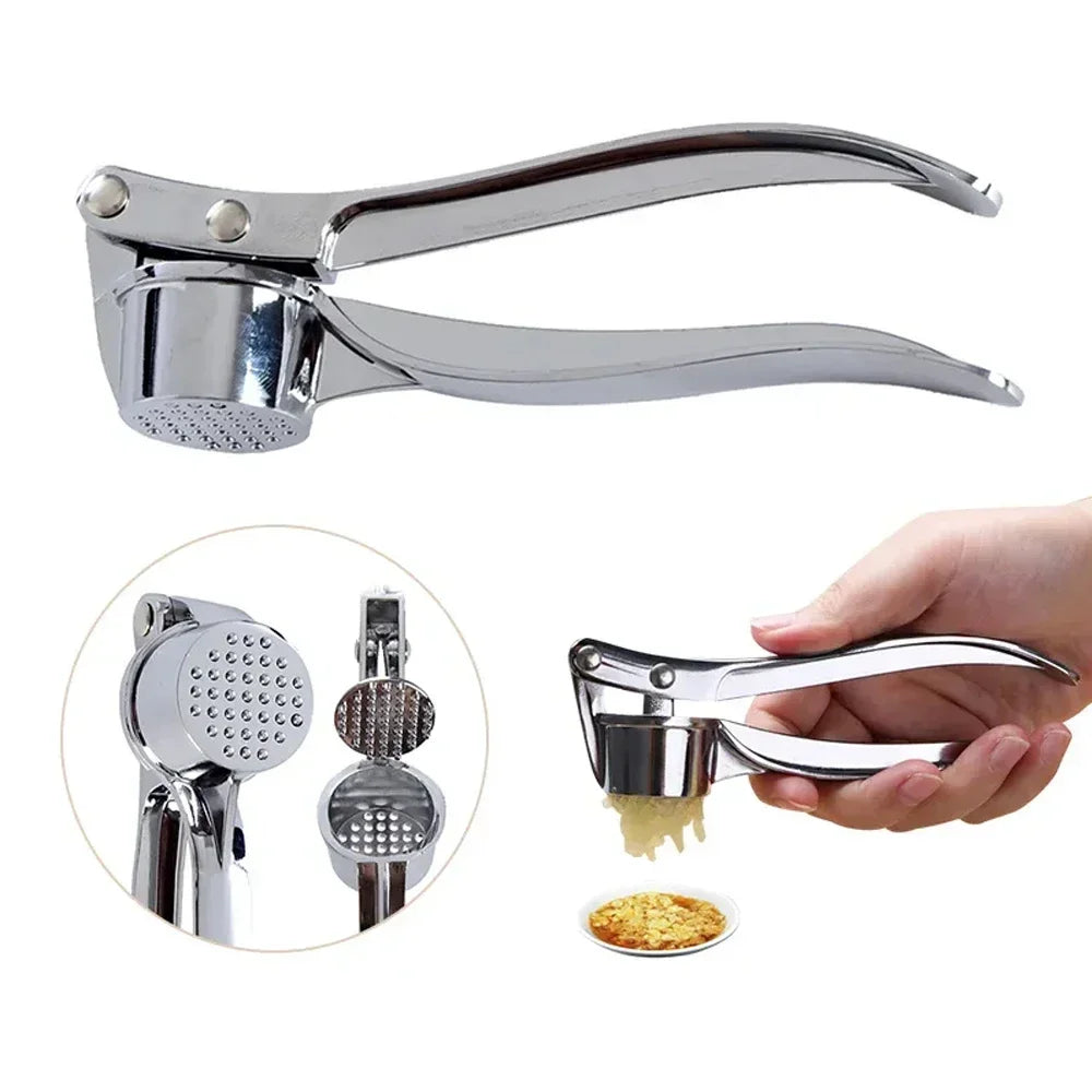 Stainless steel manual small garlic press