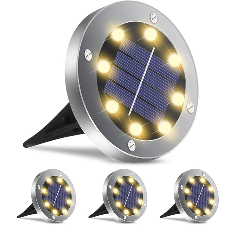 Solar Outdoor Lights Set of 4 or 8 Modern LED Design