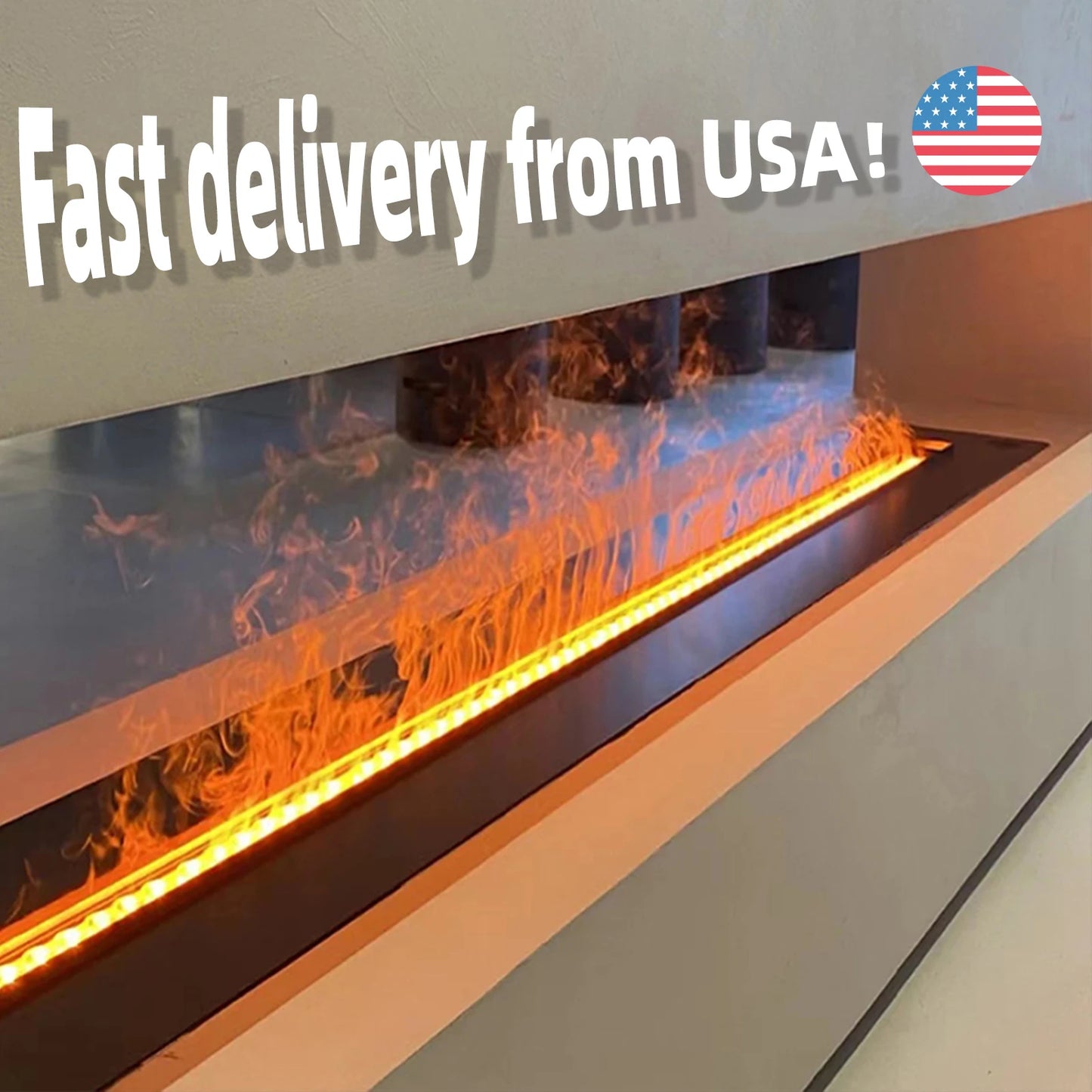 3D Atomized Fireplace With Colorful Steam Flame LED Water Vapor Home Decor CE FCC Certified