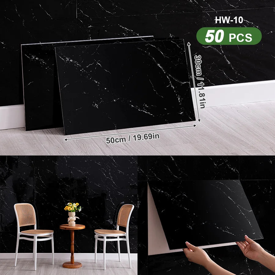 3D Self Adhesive Peel and Stick Wall Tiles 50 Pieces