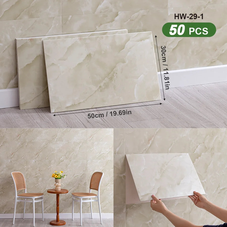 3D Self Adhesive Peel and Stick Wall Tiles 50 Pieces