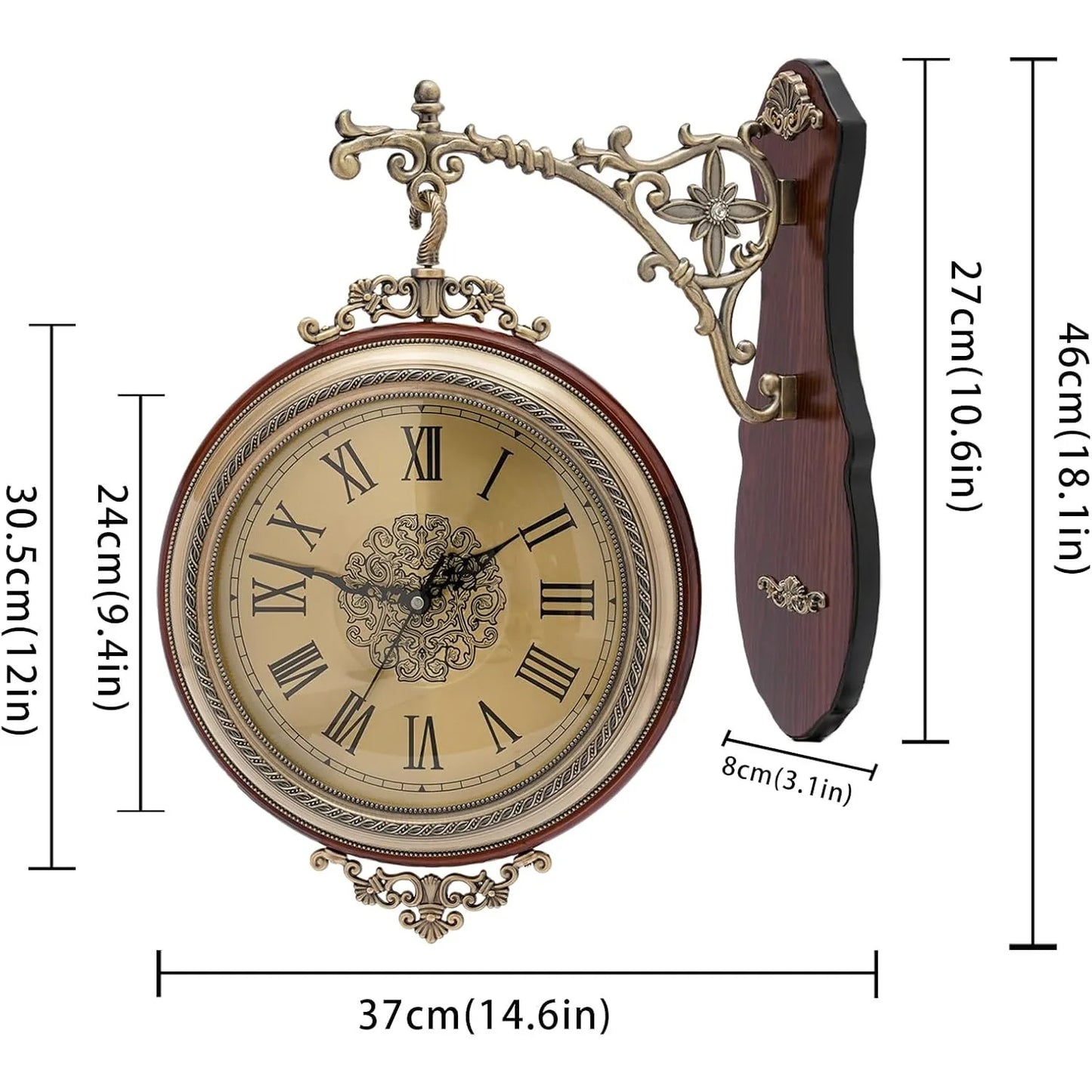 Large Wall Clock Double Sided,